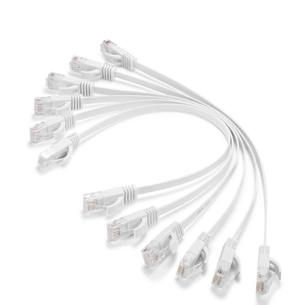 Cat 6 Ethernet-kabel 1 fot (6-pakke), utendørs og innendørs, 10 Gbps