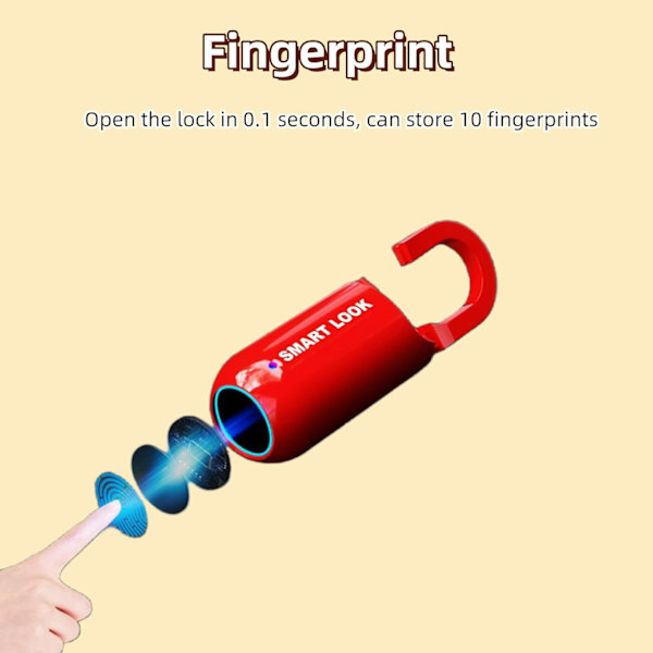 Smart fingeravtryckslås, uppladdningsbart litet skåplås för skolgymsskåp, biometrisk nyckellöst fingeravtryckslås, elektroniskt fingeravtryck