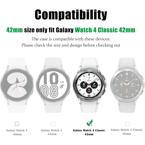 4-PAK Etui til Samsung Galaxy Watch 4 Classic 42mm [INGEN skjerm