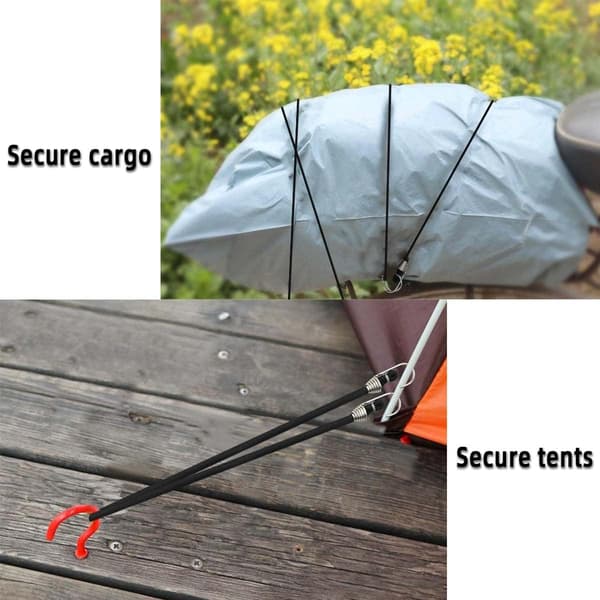15-pak kraftige elastikker med kroge, 28 cm mini-gummielastikker, elastiske elastikker til udendørs camping, små elastiske snore til bagage