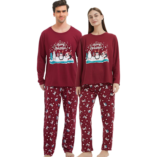 Julfamilj matchande pyjamas röda semester pjs set bomull nattkläder