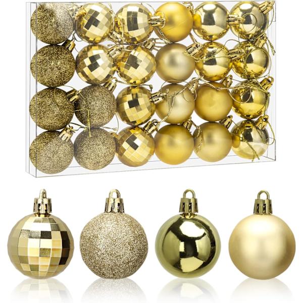24 stk julekule ornamenter sett 1,57 tommer mini knusebestandig ferie