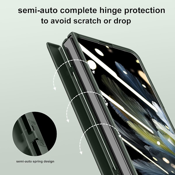 for Oneplus Open Deksel, Innebygd Skjermbeskytter, Full Hengselbeskyttelse, Metallstativ, Kamerabeskyttelse, Tynt & Slankt Deksel 5G 2023-Svart Svart
