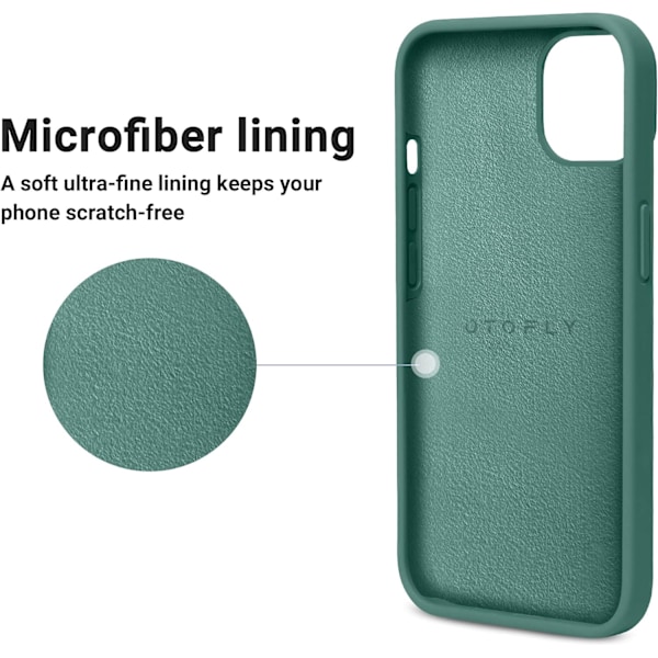 Designet til iPhone 14 Plus Cover, Silikone Stødsikkert Slankt Tyndt Telefon Cover til iPhone 14 Plus 6.7 ih （Pine Green） Pine Green