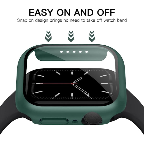 Kompatibel med Apple Watch Series 7 41mm, etui med hærdet glas