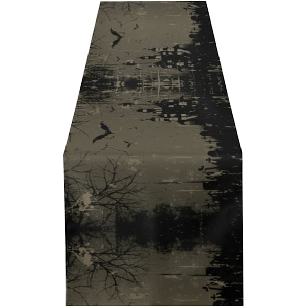 Grunge-stil Halloween fladdermöss slott vintage retro bakgrund 13\" X 90\" rektangulär bordslöpare lång duk placemat för fest hem ecor inomhus Mu