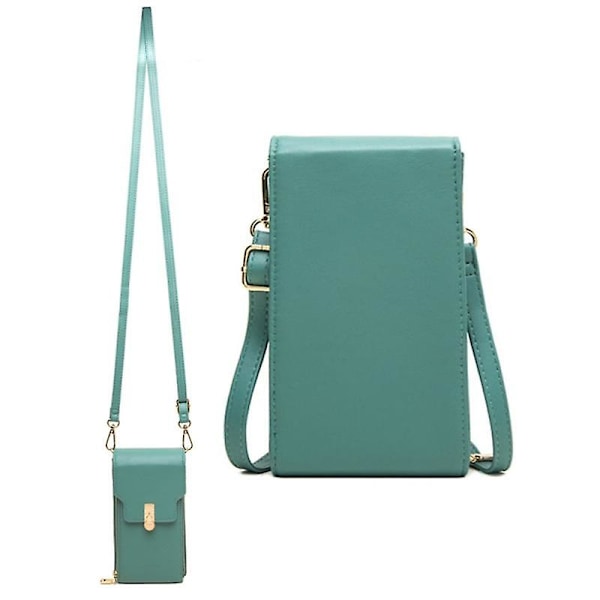 Snygg PU-läder crossbody-väska för kvinnor, telefonkortshållare, enkel axelväska Coral