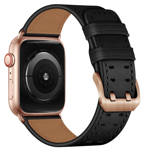 Business Läderrem för Apple Watch Ultra 49mm 8 7 45mm 41mm Högkvalitativt armband för Iwatch 6 5 4 3 Se 38mm 40mm 42mm 44mm Black 2 For 38mm 40mm 41mm