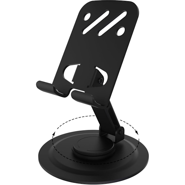 Justerbart Mobiltelefonställ i Metall, 360° Rotation Helt Fällbart, Halkfri Bas Skrivbords Telefonhållare för iPhone 16 15 14 13 Pro Max Alla Smartphones (B