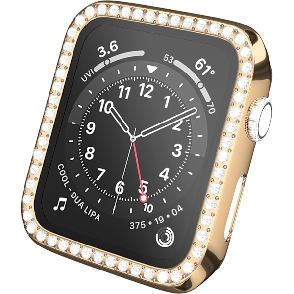 Rhinestone Etui Kompatibelt med Apple Watch 40mm Series 6/SE 5 4 med Hærdet Glas Skærmbeskytter, Bling Krystal Bumper Hård PC Tynd Beskyttende Co