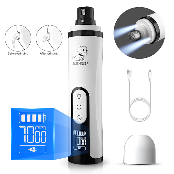 3-hastigheds LED Dual Light Pet Negleklipper LCD LCD-skærm