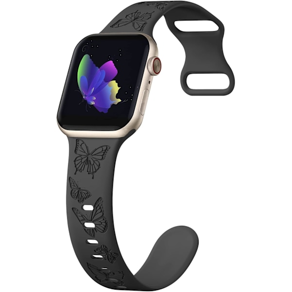 Leopardblomstrede graverede remme, der er kompatible med Apple Watch Band 41 mm