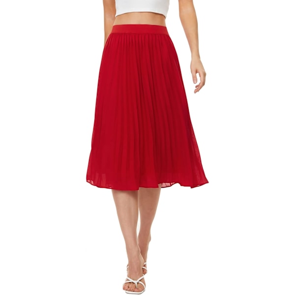 Kvinde Højtaljet Plisseret Nederdel Chiffon Nederdele til Kvinder Swing Maxi A-Linje
