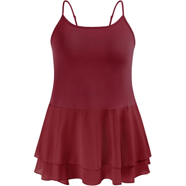 Kvinders Plus Size Chiffon Extender Camisole Flowy Lagdelt Cami Tank Toppe