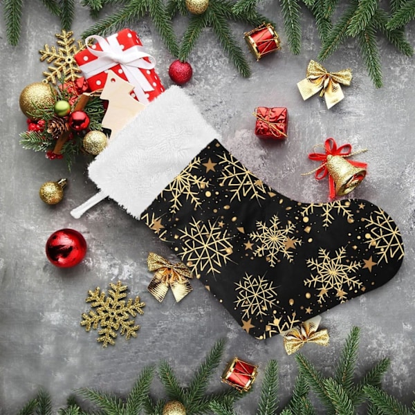 Julklapp, Personliga Julklappsstrumpor 2-pack Snöflinga Julkula Röd (2) 45,7 cm Julstrumpor Hängande Ornament Kamin