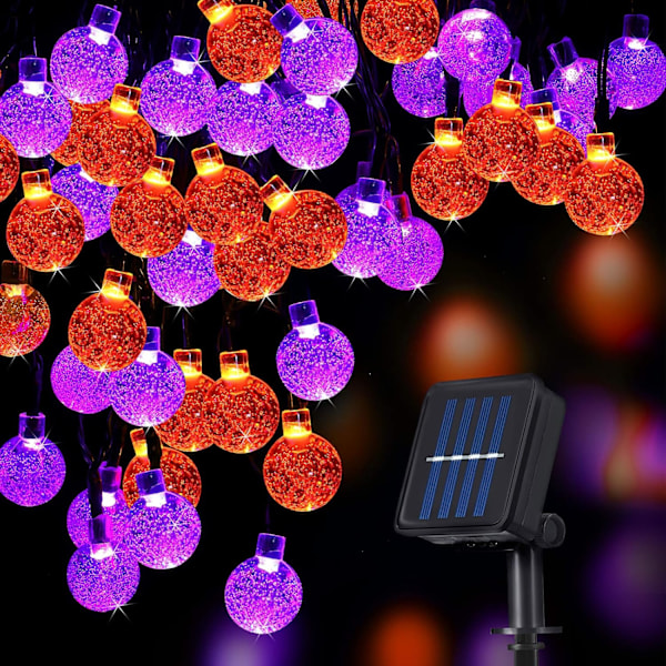 Globe Solar String Lights 50 LED 23 Ft Vandtæt Udendørs Indendørs Krystalkugler Fe Lys med 8 Tilstande til Hjem Have Terrasse Gård Bryllup