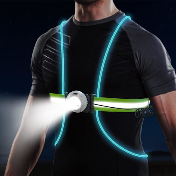 LED Reflekterende Løbevest med Høj Synlighed Front Sikkerhedslys, 6