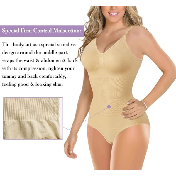 Bodysuit Shapewear for Women Tummy Control Panties Seamless Sleeveless Tops