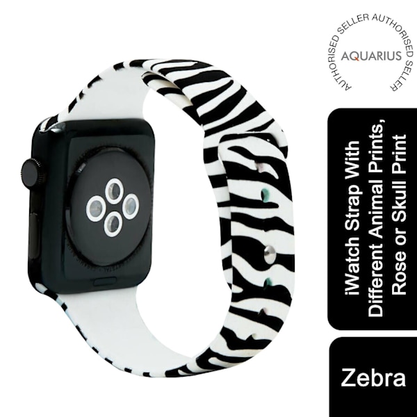 iWatch Silikonsportsrem med sebra 42mm trykk