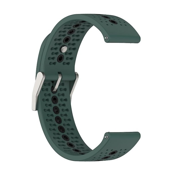 För Suunto 9 Peak Universal Färgglatt Hål Silikon Armband LCG Olive Green Black