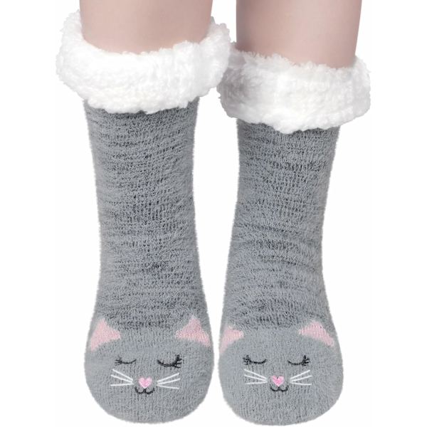 Fluffy tøffelsokker - Termiske seng varme vinter koselige sokker