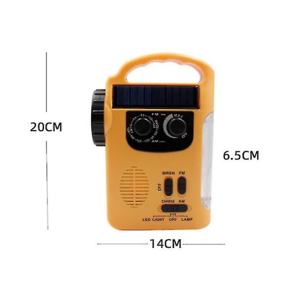 Solar Radio Led Taskulamppu Hätävalo Hätähälytys Ääni Hätämatkapuhelimen lataus