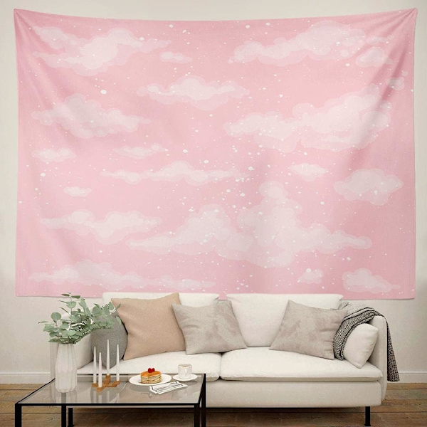 Rosa sky tapet til soveværelsesindretning (59\"Bx79\"L)