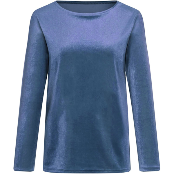 Damtröjor Dam Enfärgad Sammet Långärmade Sweatshirts Toppar