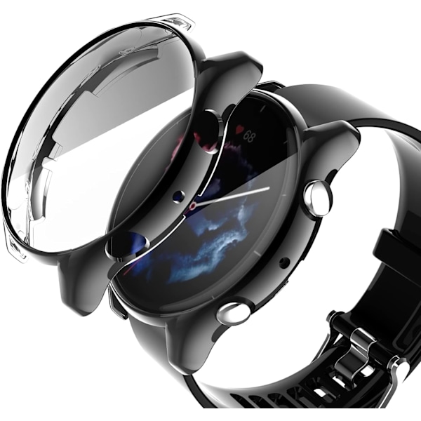E Näytönsuojakotelo Yhteensopiva Amazfit GTR 3 & GTR 3 Pro:n kanssa, Premium Pehmeä TPU Ohut Pinnoitettu Suojakuori [Naarmuuntumaton] Amazfit GTR 3 Sma:lle