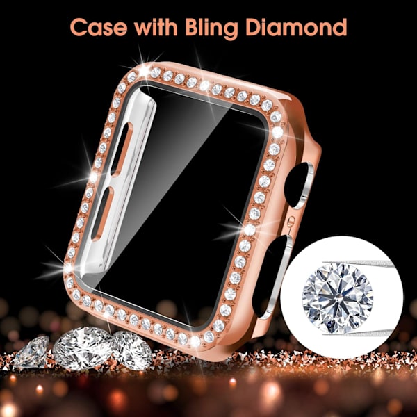 Bling-fodral kompatibelt med Apple Watch 40 mm Iwatch Series 6/5/4,