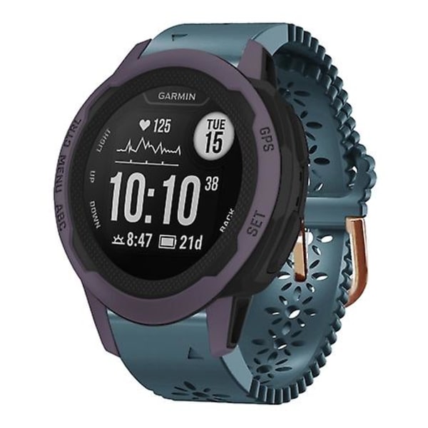 För Garmin Instinct 2s 20mm Damsilikon Armband Med Spets Punch IIB Lake Blue