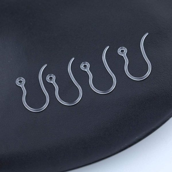 Ørekrog 60 stk. 0,65 mm klar plast DIY smykkefremstilling