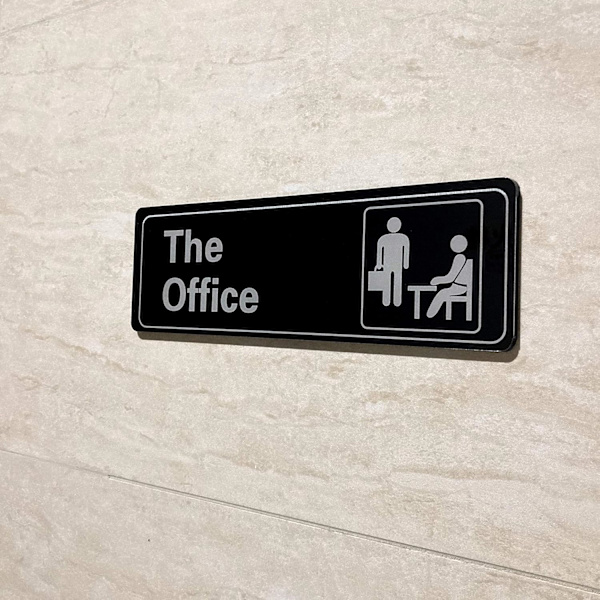 The Office-skylt - Självhäftande akrylskylt för dörr eller vägg