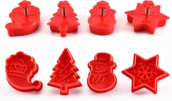 Julkakformar Set, 4-pack Julkakformar, Julkakformar för Bakning - 3D Kakform Kolvskärare Bakform