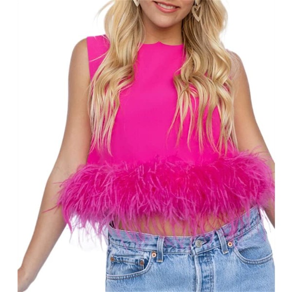 Kvinners Fjær Korsett Topper Off Shoulder Ermeløs Tube Cami Vest Push Up Faux