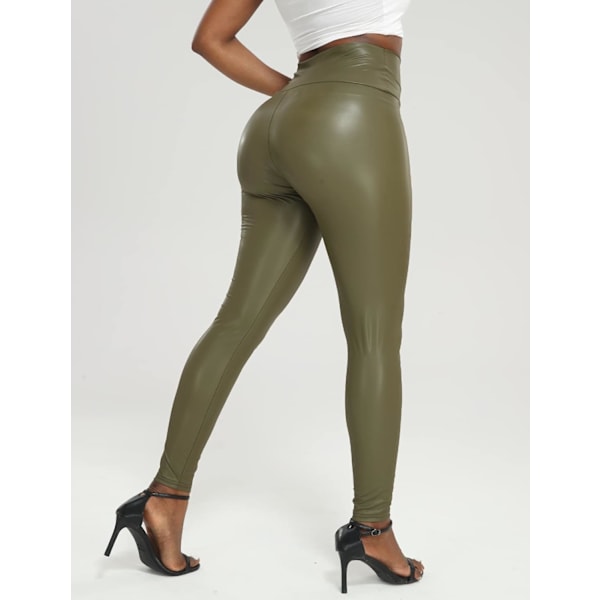 Kvinde Kunstlæder Leggings Bukser PU Elastisk Formgiven Hofte