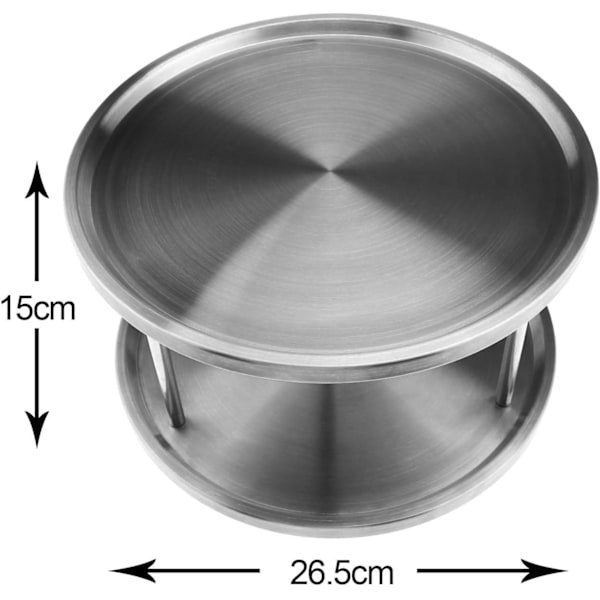 Lazy Spice Rack Turntable 2 Tier Rotating Stainless Steel Use for