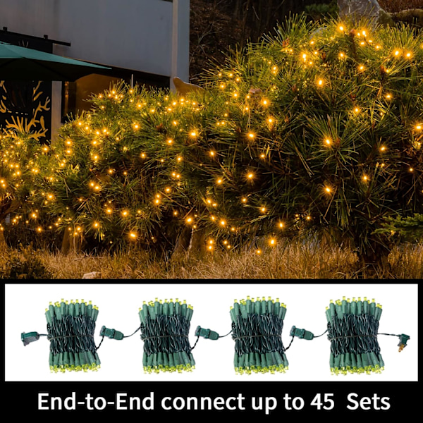 100-pack gula - ljusslingor - 21,6 fot LED-julbelysning, miniled-lampor för inomhus- och utomhusbruk, hem, semester, fest, bröllop, självständighetsdag