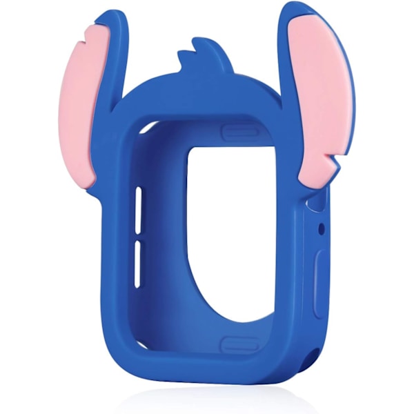 Sött Tecknat Silikon Skal Stötfångare Monster Stil Fullständigt Skyddande Ram Stöttåligt Skydd Kompatibelt med 40mm Apple Watch SE/Series 6/5/4, Mörkblå