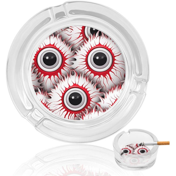 Orange White Halloween pumpa spöke katt skalle sömlös cigaretter rökare glas askfat, bärbar cigarr askfat hållare rund väska för hem sovrum