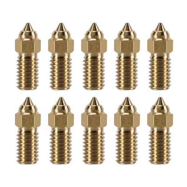 10 st 3D-skrivarmunstycken Premium mässing 3D-skrivarmunstycken - 0,4 mm MK8 Härdad extruder