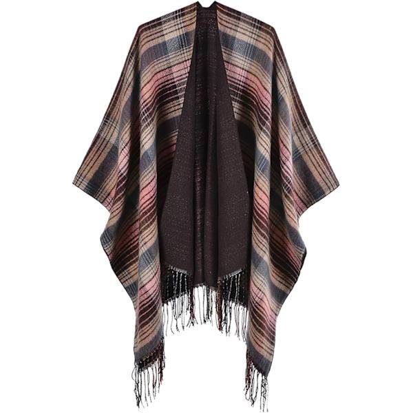Överdimensionerad vinterfilt sjal damer mysig öppen framsida poncho
