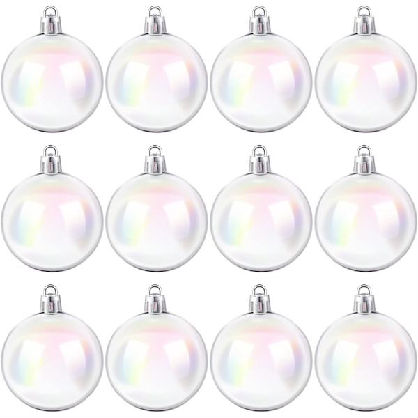 Jul Iridescent Ornament Bollar Plast Iridescent Ornament Klar