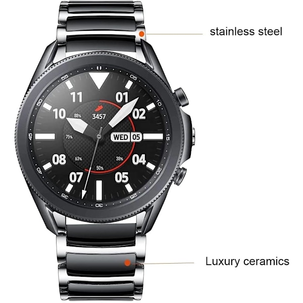 Kompatibel med   Galaxy Watch 7&FE&6&5&4&3 Band/40mm 44mm, 20mm rustfrit stålrem til mænd og kvinder til Garmin Venu/Galaxy Watch 5 Pro/Active