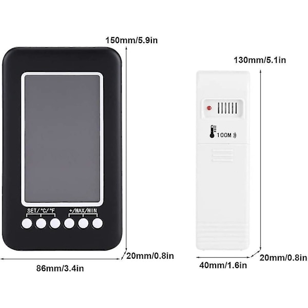 Digital LCD utomhustermometer Utomhustermometer Temperatur Trådlös Sändare