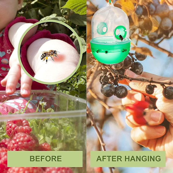 Getingfälla Behållare 3-pack Getingsfällor Utomhus Hängande Tillbehör För Gula Jackor Getingar Och Getingar, Bifällor För Utomhuskomponent, Bärbar Wa 3