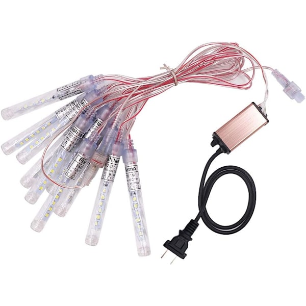 LED Meteorskur Lys, AC 110V Fallende Regn Julelys 10cm 10 Rør 120 LED, Fallende Regn Dråpe Istape Lyslenker for Juletrær Rosa