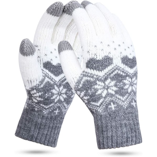 Touchscreen-handskar - Vintertermiska stickade snöhandskar för kvinnor