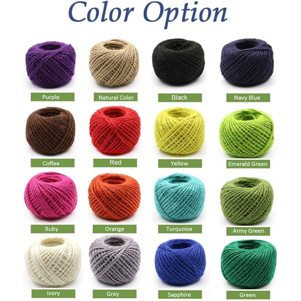 Grå Jute Burlap Band Twine Rep Snöre String Pack Rulle 2mm Dia 54 Yards