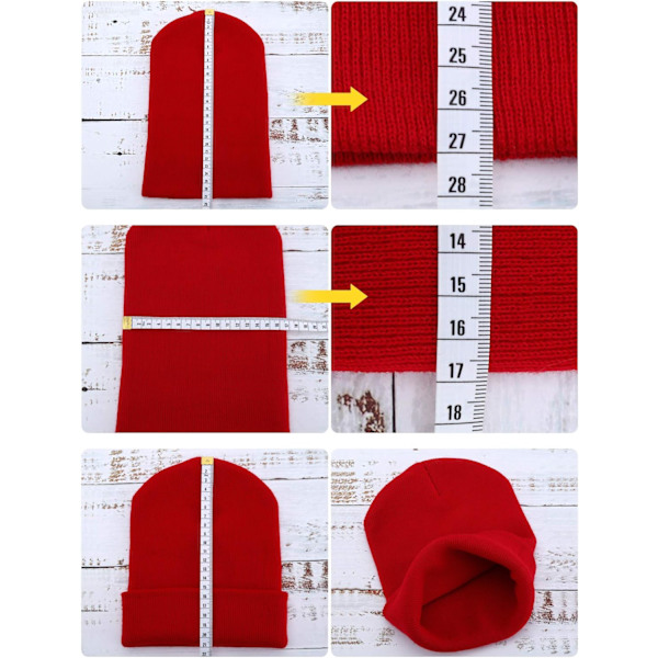 12 stk. strikkede hue beanie-huer varme hyggelige strikkede manchetter kraniehætte